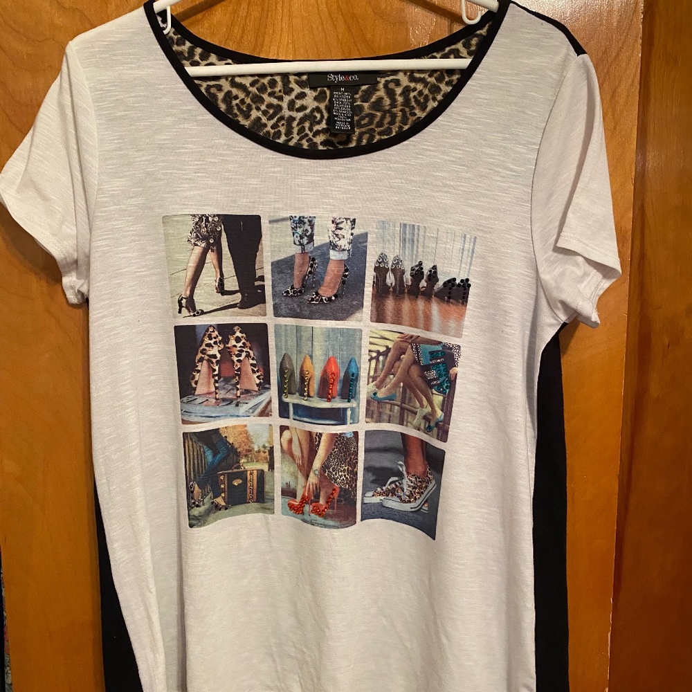 Style&Co Shoe and Cheetah Top With Rhinestones